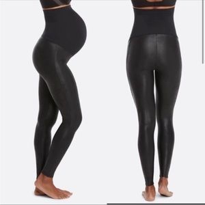 SPANX Mama Faux Leather Leggings - M